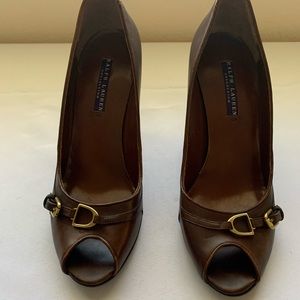 Ralph Lauren peep toe heels.